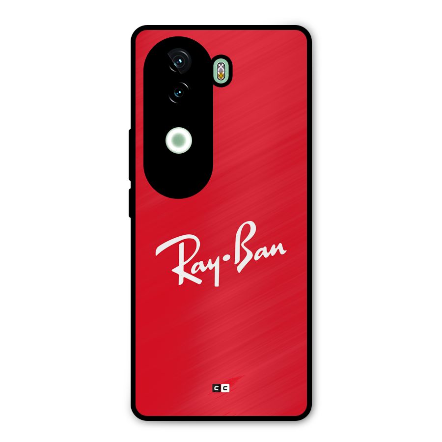 Luxury Red Metal Back Case for iQOO Z9s