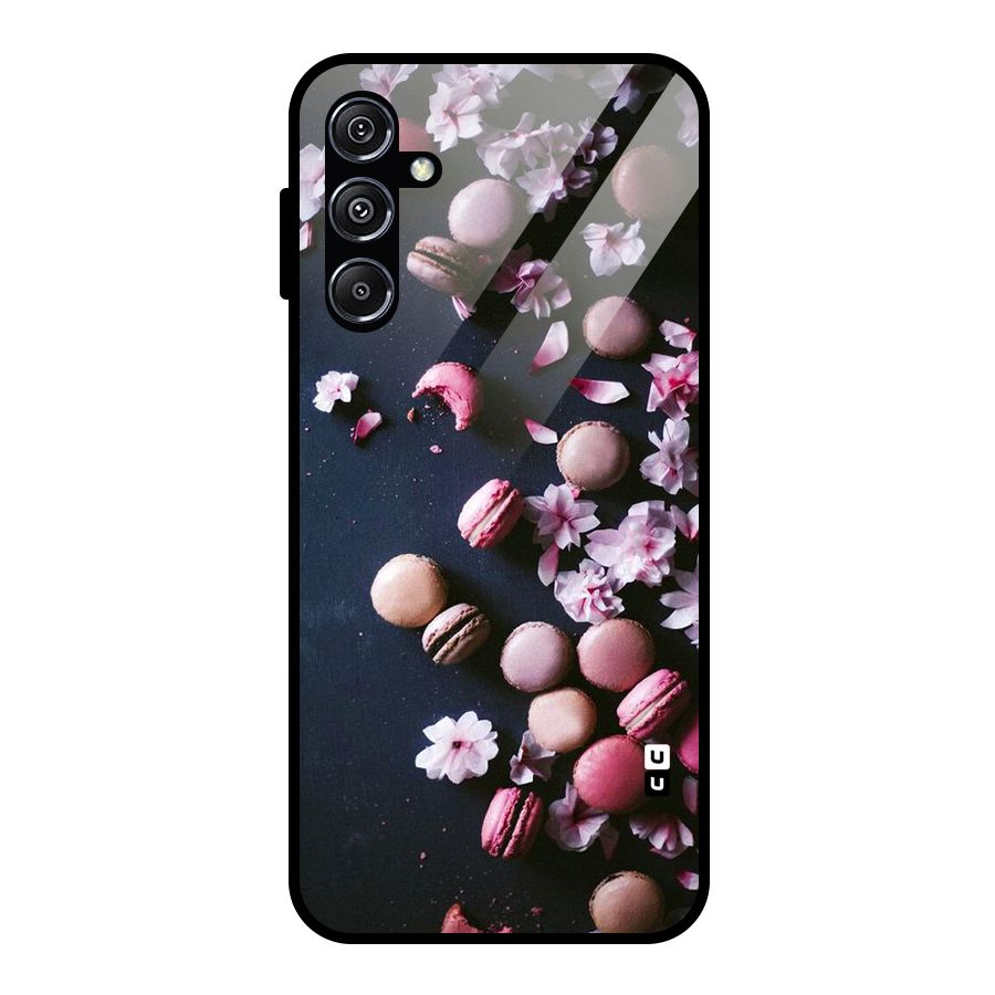 Macaroons And Cheery Blossoms Glass Back Case for Galaxy M34 5G