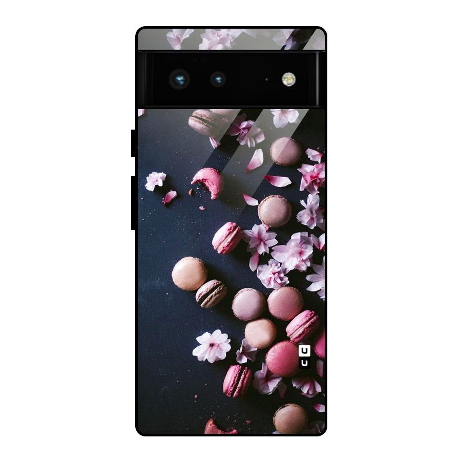 Macaroons And Cheery Blossoms Glass Back Case for Google Pixel 6