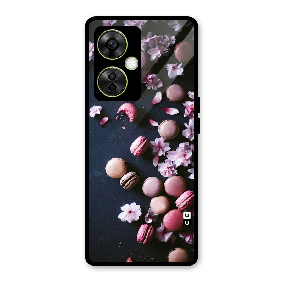 Macaroons And Cheery Blossoms Glass Back Case for OnePlus Nord CE 3 Lite