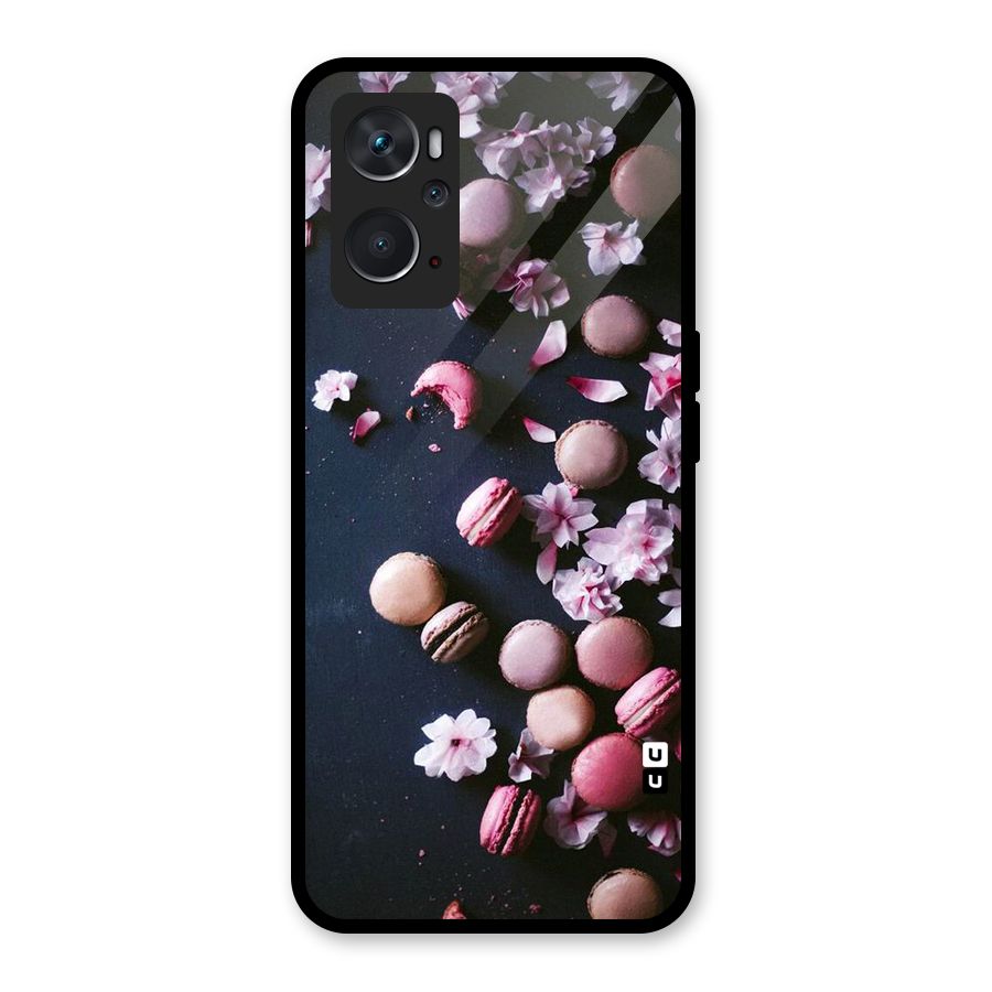 Macaroons And Cheery Blossoms Glass Back Case for Oppo K10 4G