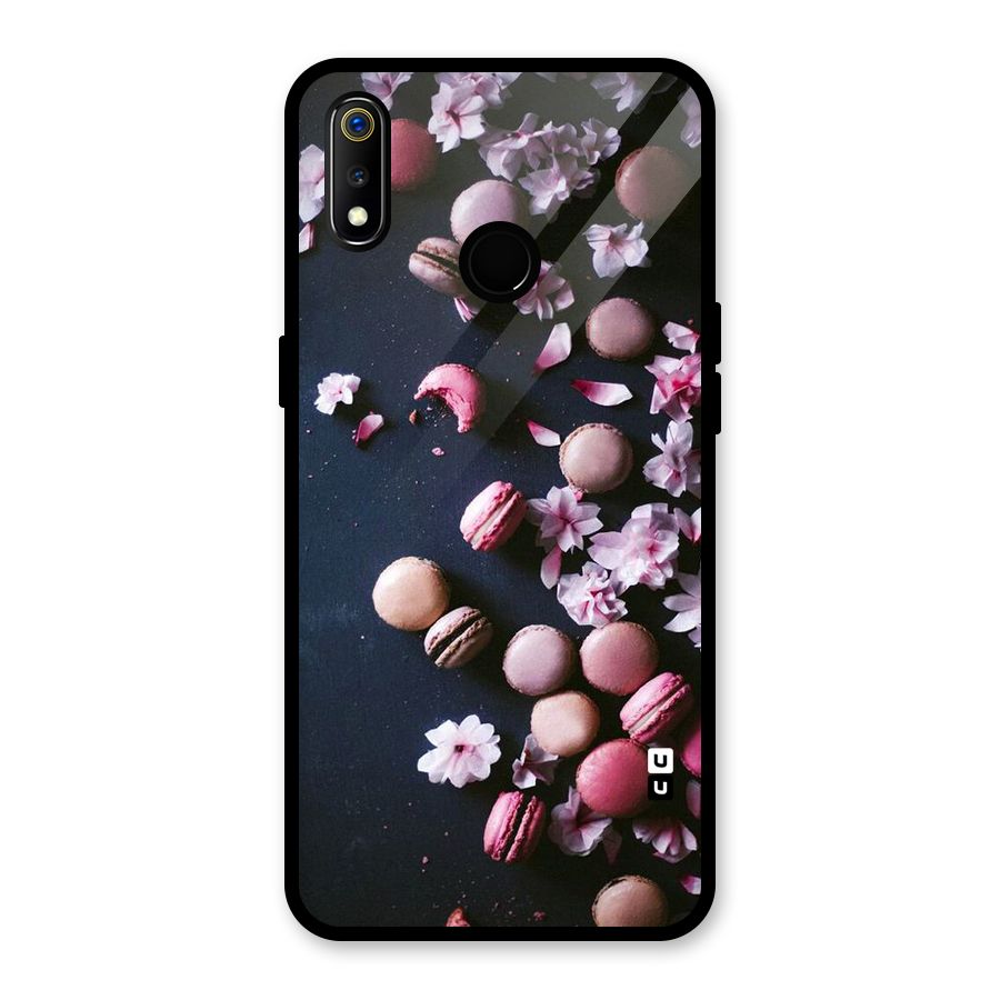 Macaroons And Cheery Blossoms Glass Back Case for Realme 3i