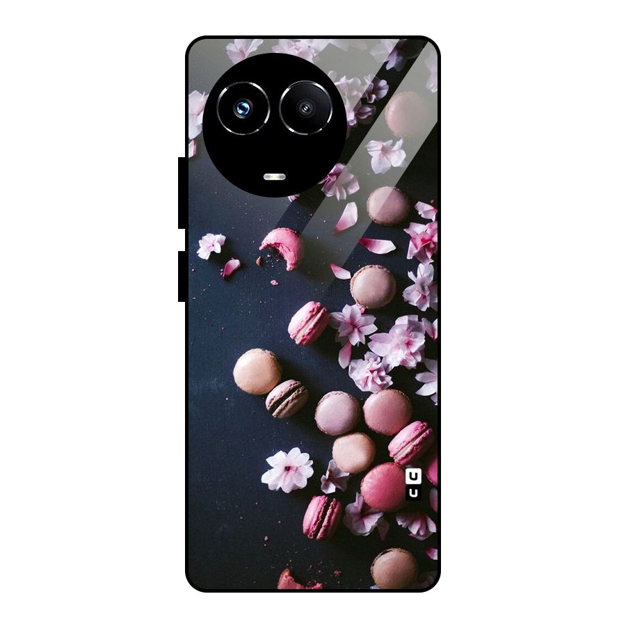 Macaroons And Cheery Blossoms Glass Back Case for Realme Narzo 60X