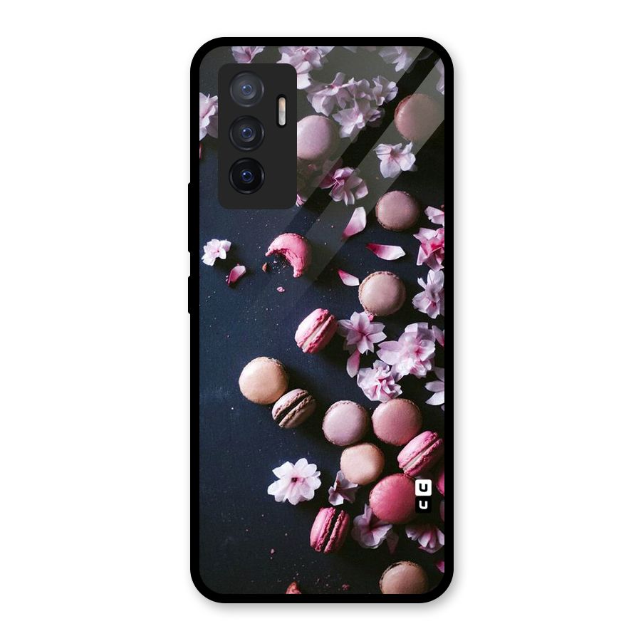Macaroons And Cheery Blossoms Glass Back Case for Vivo V23e