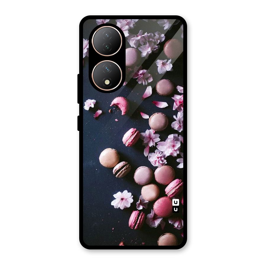 Macaroons And Cheery Blossoms Glass Back Case for Vivo Y100A