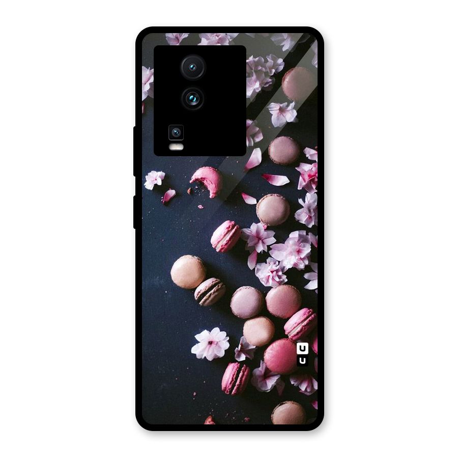 Macaroons And Cheery Blossoms Glass Back Case for Vivo iQOO Neo 7 Pro