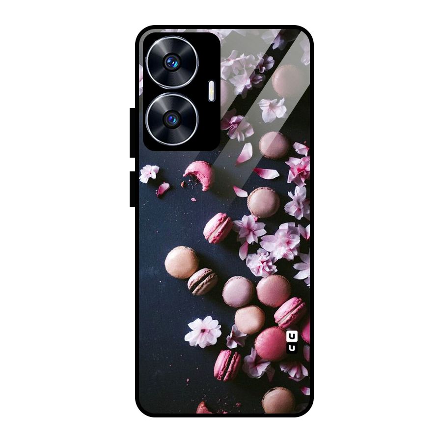 Macaroons And Cheery Blossoms Glass Back Case for realme C55