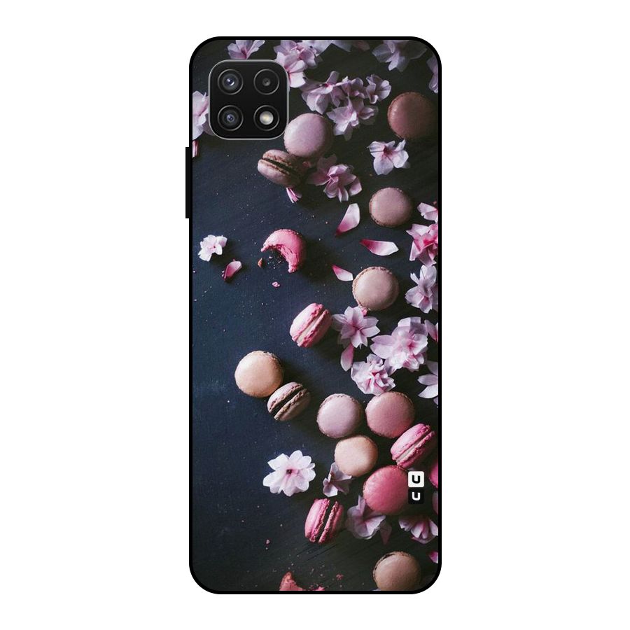 Macaroons And Cheery Blossoms Metal Back Case for Galaxy A22 5G