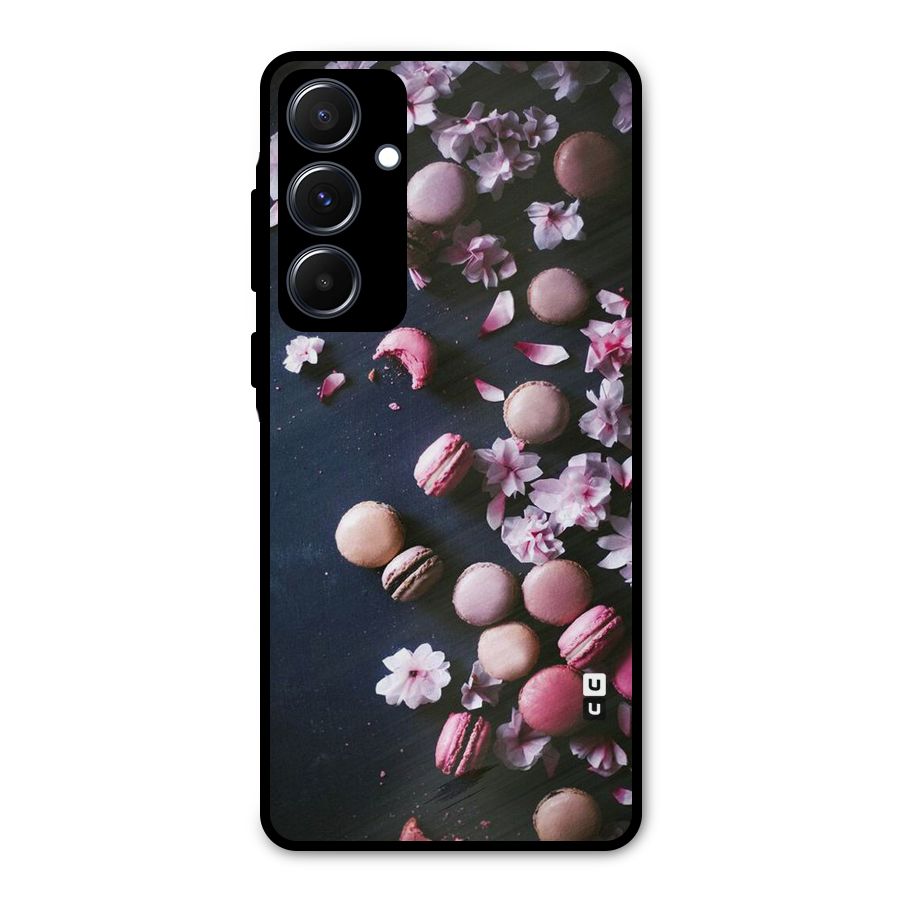 Macaroons And Cheery Blossoms Metal Back Case for Galaxy A55