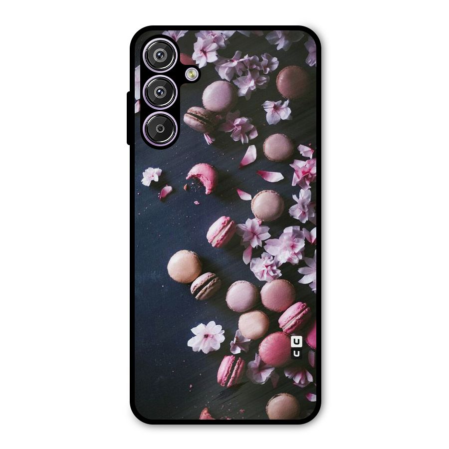 Macaroons And Cheery Blossoms Metal Back Case for Galaxy M15