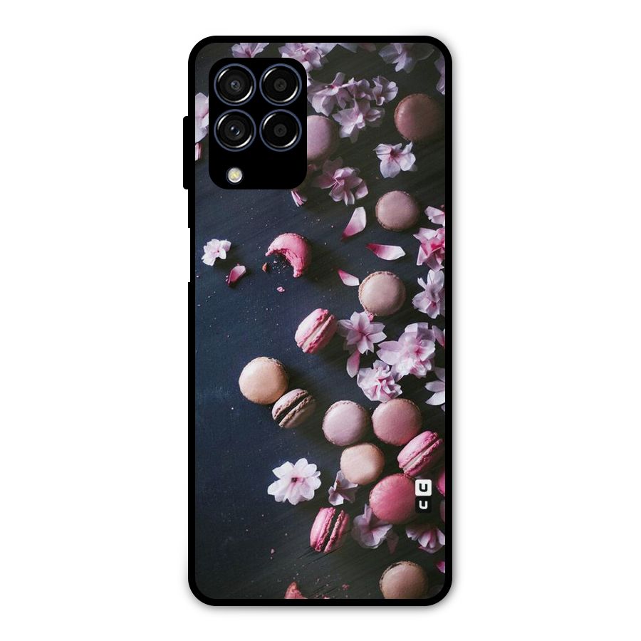 Macaroons And Cheery Blossoms Metal Back Case for Galaxy M53 5G