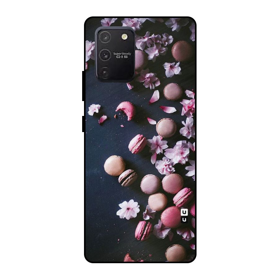 Macaroons And Cheery Blossoms Metal Back Case for Galaxy S10 Lite