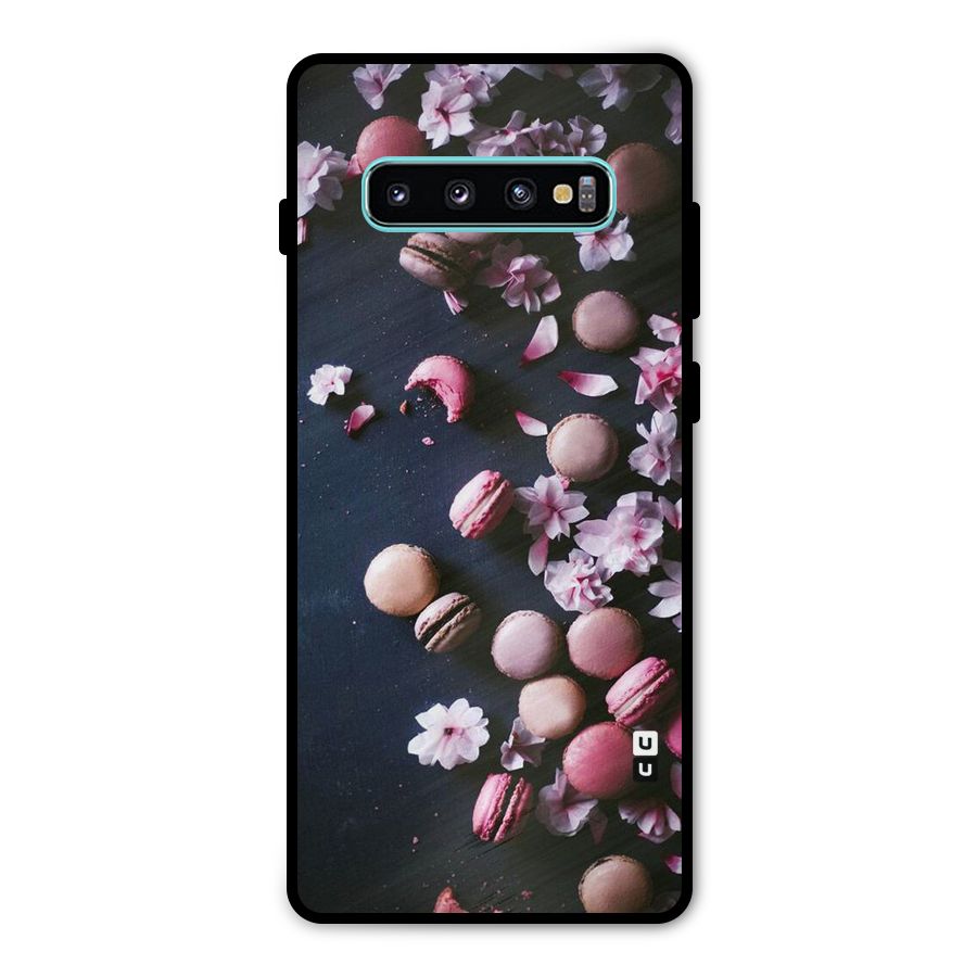 Macaroons And Cheery Blossoms Metal Back Case for Galaxy S10 Plus