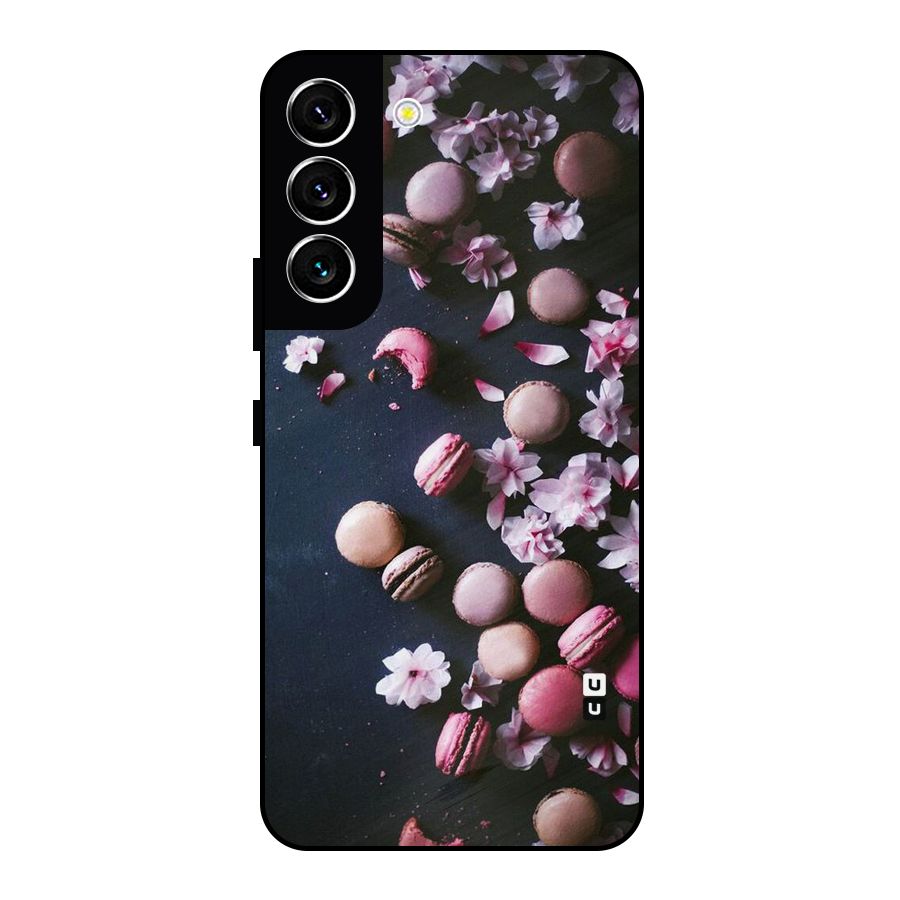 Macaroons And Cheery Blossoms Metal Back Case for Galaxy S22 5G