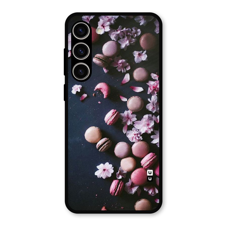 Macaroons And Cheery Blossoms Metal Back Case for Galaxy S23 Plus