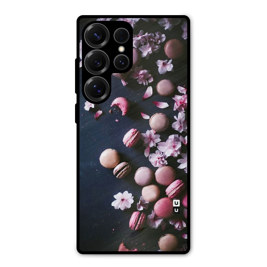 Macaroons And Cheery Blossoms Metal Back Case for Galaxy S25 Ultra