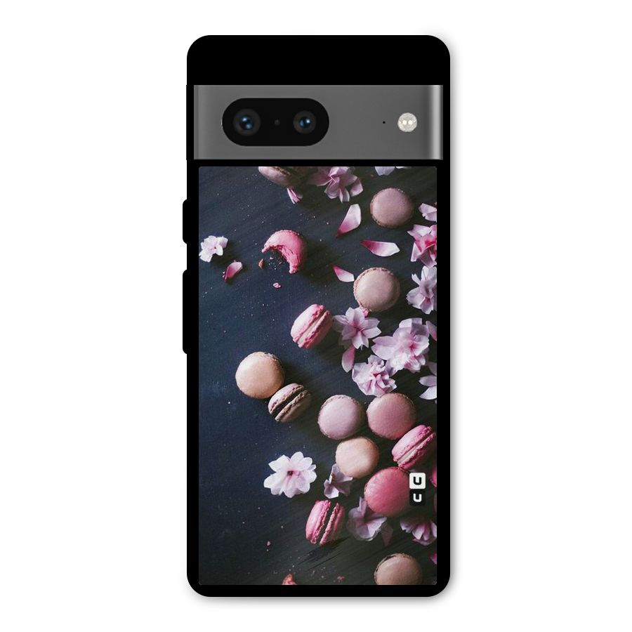 Macaroons And Cheery Blossoms Metal Back Case for Google Pixel 7