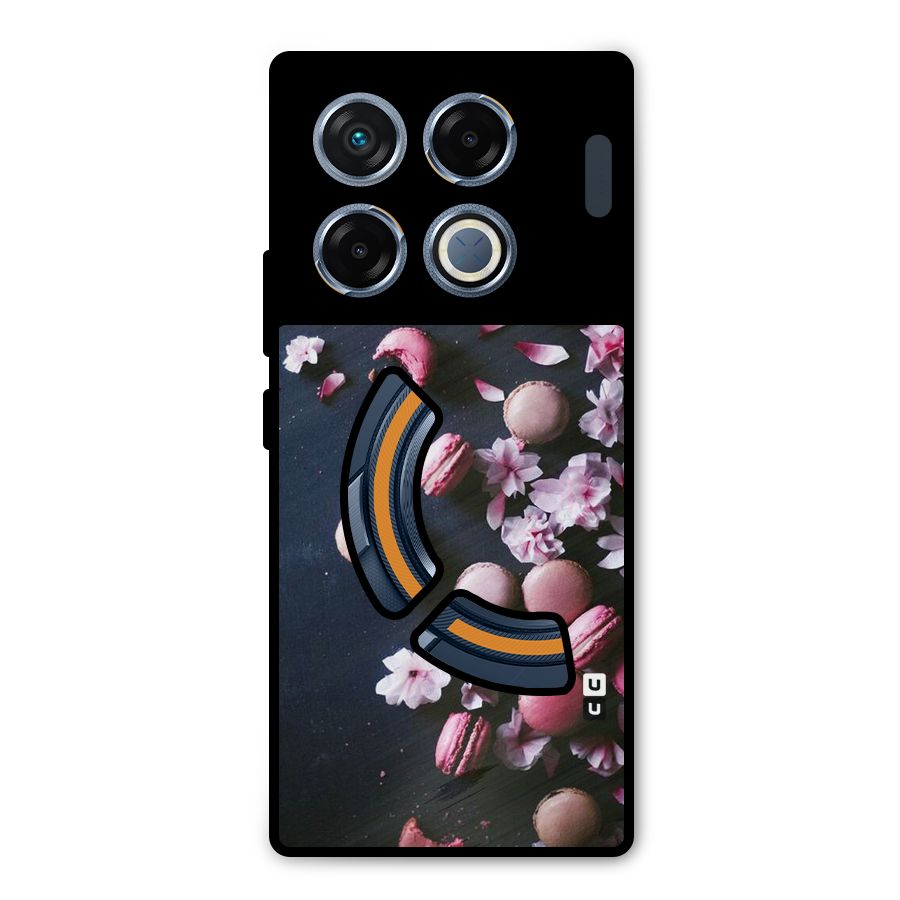 Macaroons And Cheery Blossoms Metal Back Case for Infinix GT 20 Pro