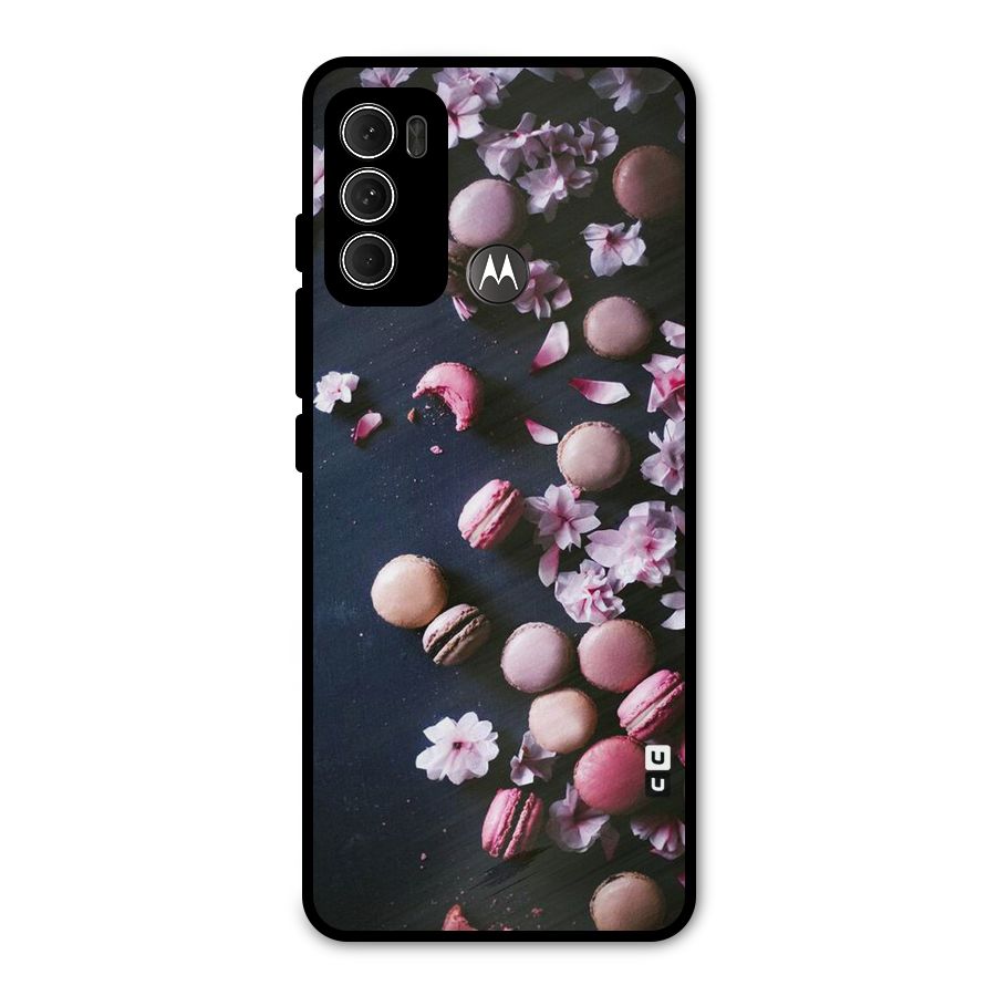 Macaroons And Cheery Blossoms Metal Back Case for Moto G60