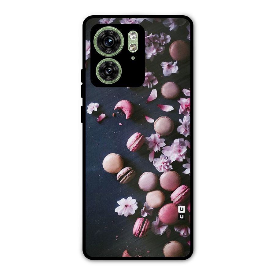 Macaroons And Cheery Blossoms Metal Back Case for Motorola Edge 40 5G