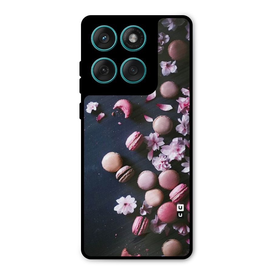 Macaroons And Cheery Blossoms Metal Back Case for Motorola Edge 60 Fusion