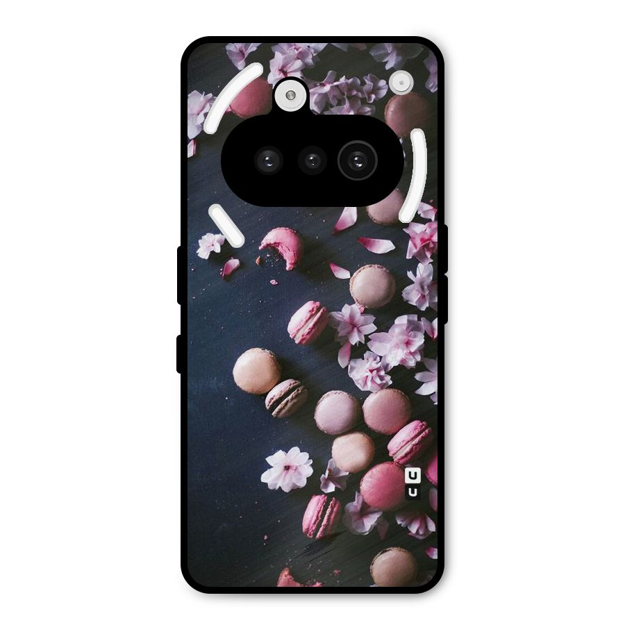 Macaroons And Cheery Blossoms Metal Back Case for Nothing Phone 3a