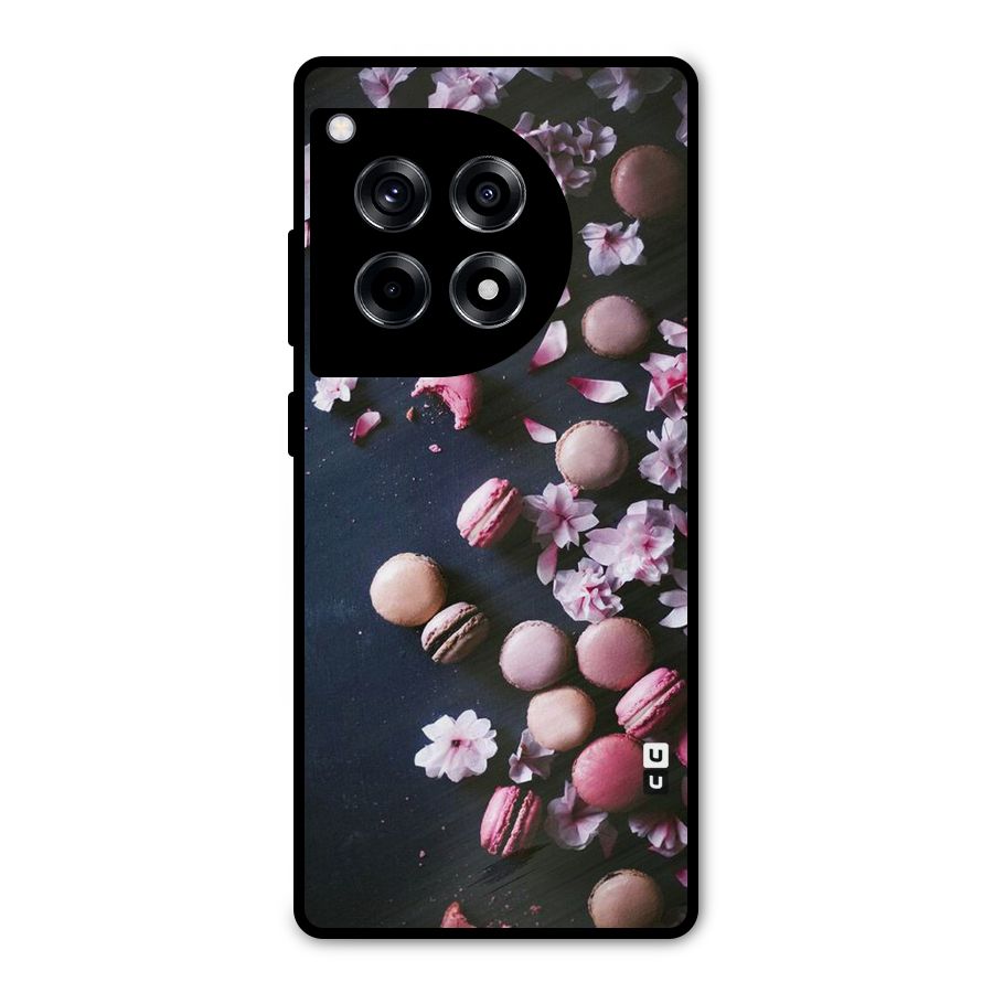 Macaroons And Cheery Blossoms Metal Back Case for OnePlus 12R