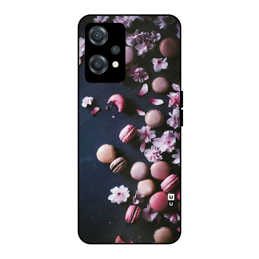Macaroons And Cheery Blossoms Metal Back Case for OnePlus Nord CE 2 Lite 5G