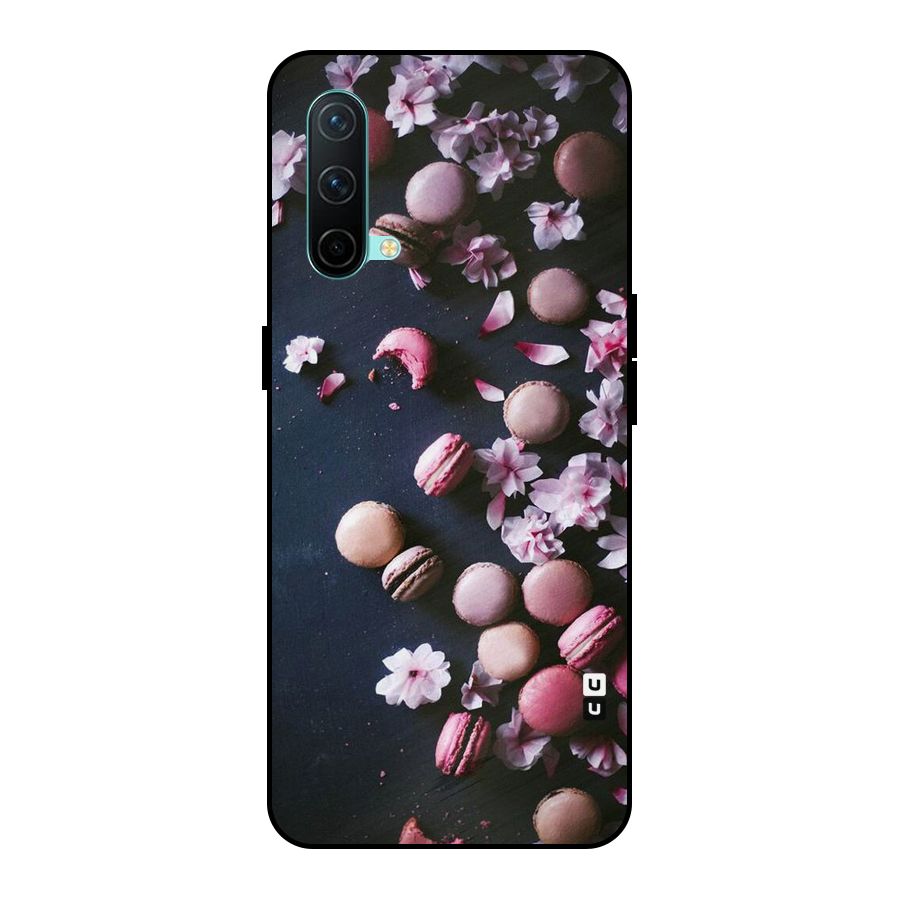 Macaroons And Cheery Blossoms Metal Back Case for OnePlus Nord CE 5G