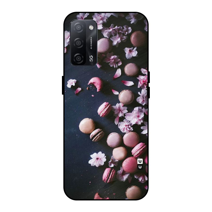 Macaroons And Cheery Blossoms Metal Back Case for Oppo A53s 5G