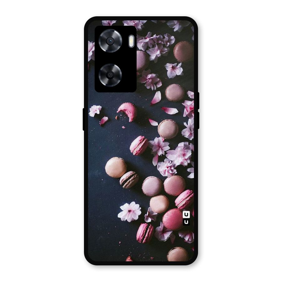 Macaroons And Cheery Blossoms Metal Back Case for Oppo A57 2022