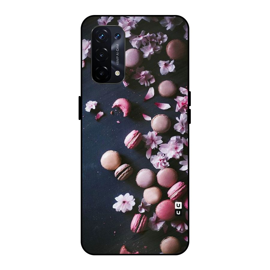 Macaroons And Cheery Blossoms Metal Back Case for Oppo A74 5G