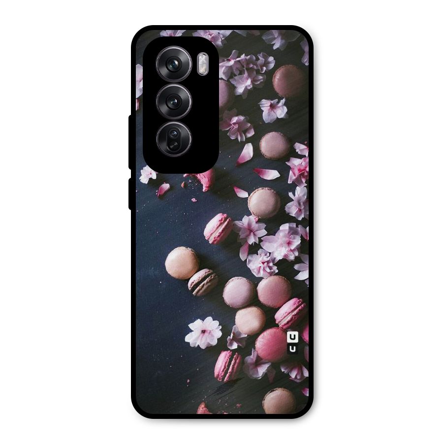 Macaroons And Cheery Blossoms Metal Back Case for Oppo Reno12 Pro