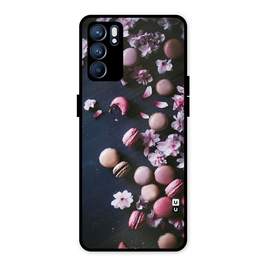 Macaroons And Cheery Blossoms Metal Back Case for Oppo Reno6 5G
