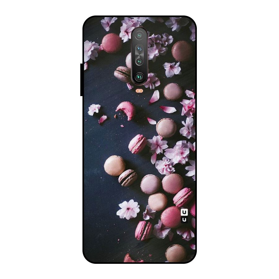 Macaroons And Cheery Blossoms Metal Back Case for Poco X2