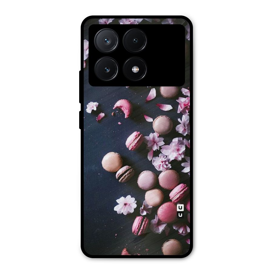 Macaroons And Cheery Blossoms Metal Back Case for Poco X6 Pro