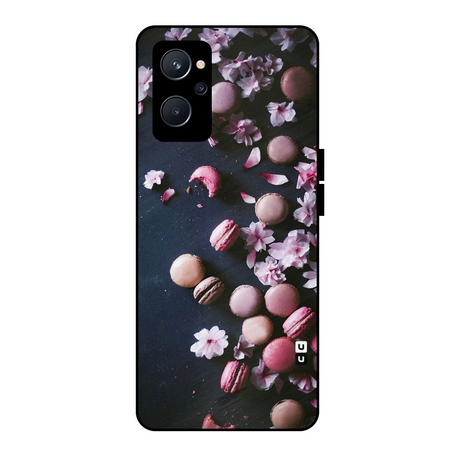 Macaroons And Cheery Blossoms Metal Back Case for Realme 9i 5G
