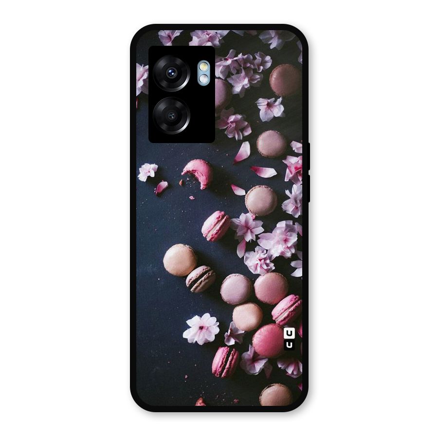 Macaroons And Cheery Blossoms Metal Back Case for Realme Narzo 50 5G
