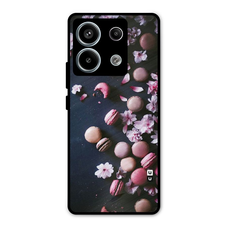 Macaroons And Cheery Blossoms Metal Back Case for Redmi Note 13 Pro 5G