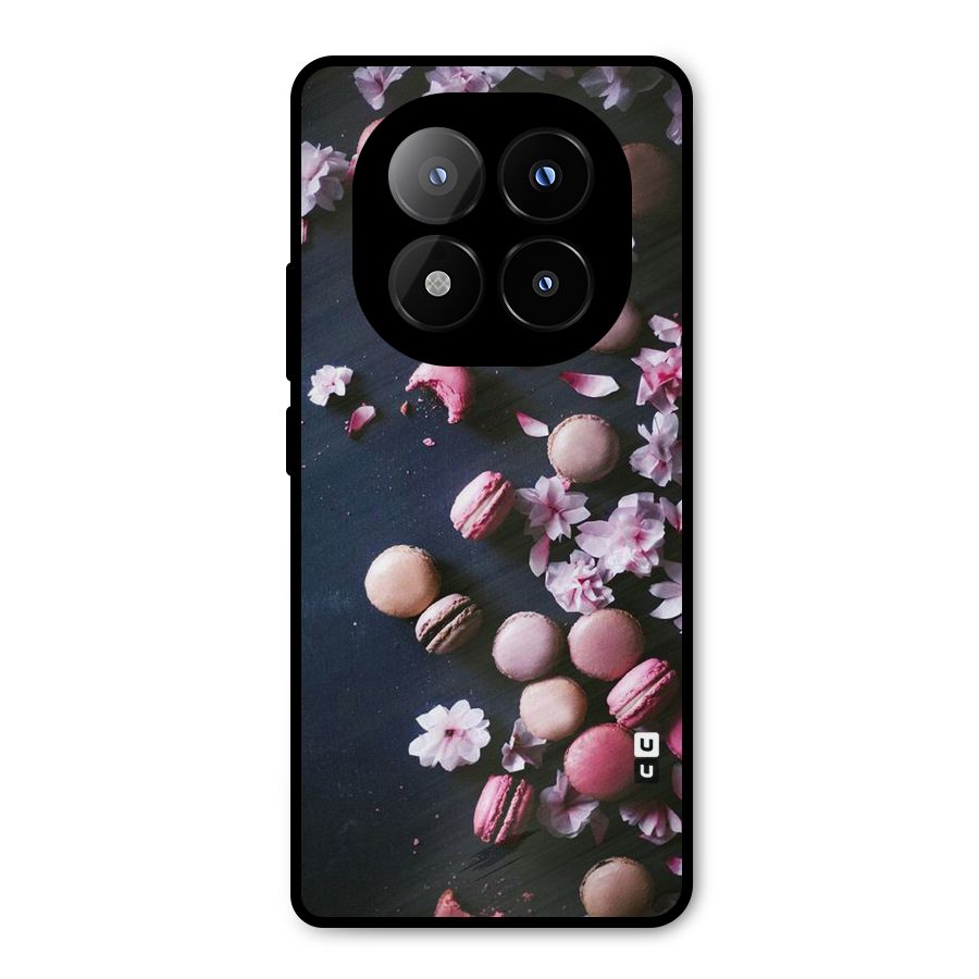 Macaroons And Cheery Blossoms Metal Back Case for Redmi Note 14 Pro Plus 5G