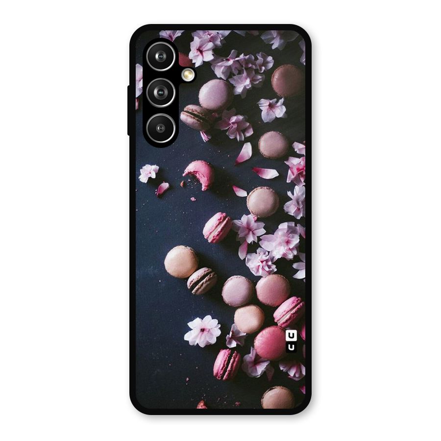 Macaroons And Cheery Blossoms Metal Back Case for Samsung Galaxy M54