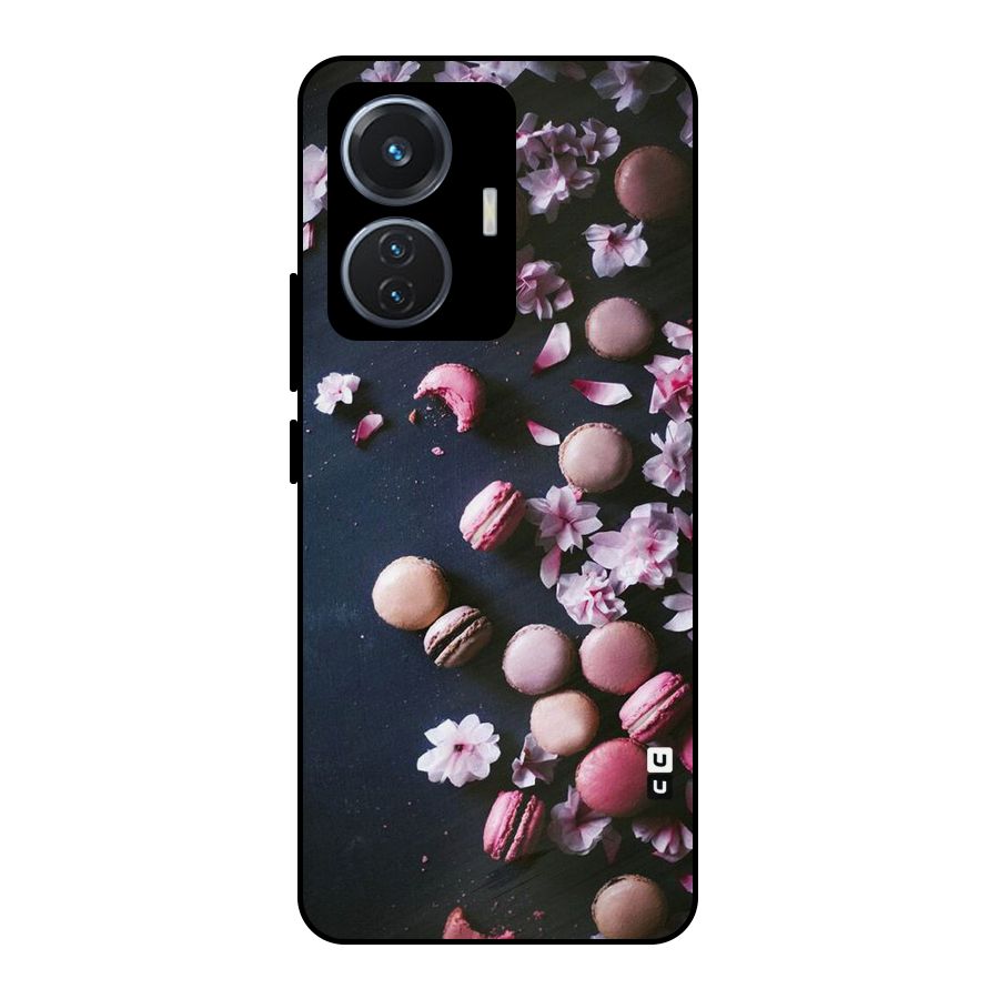 Macaroons And Cheery Blossoms Metal Back Case for Vivo T1 44W