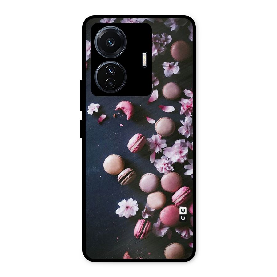 Macaroons And Cheery Blossoms Metal Back Case for Vivo T1 Pro