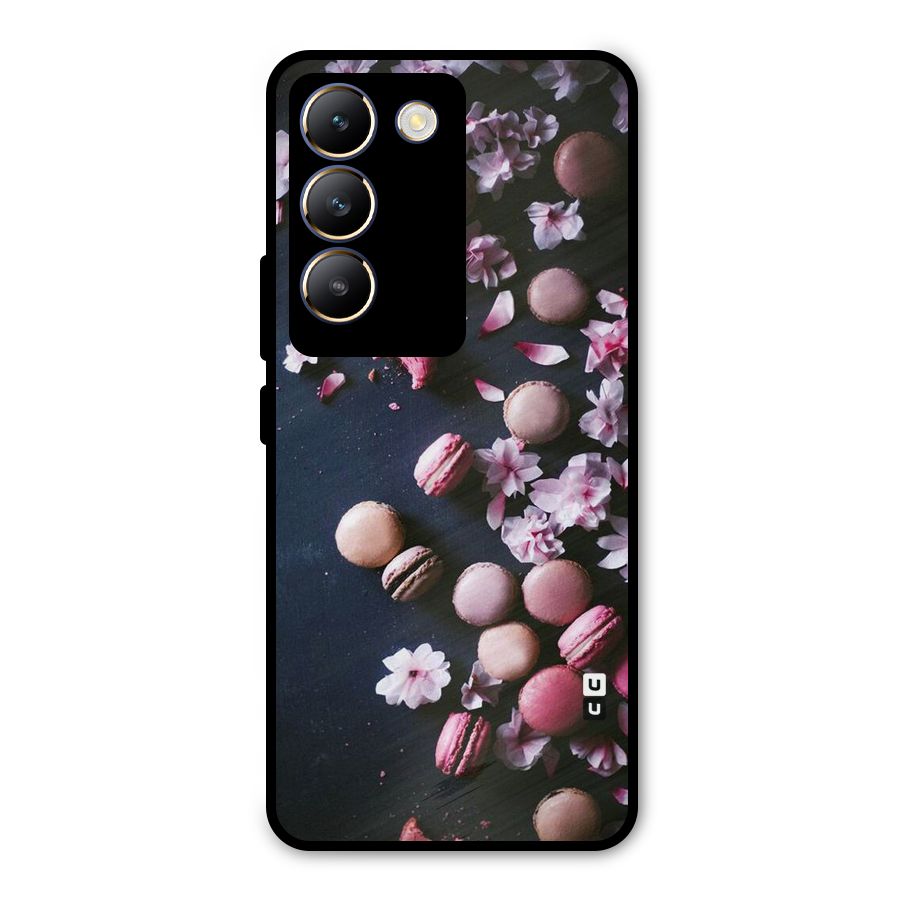 Macaroons And Cheery Blossoms Metal Back Case for Vivo T3 5G