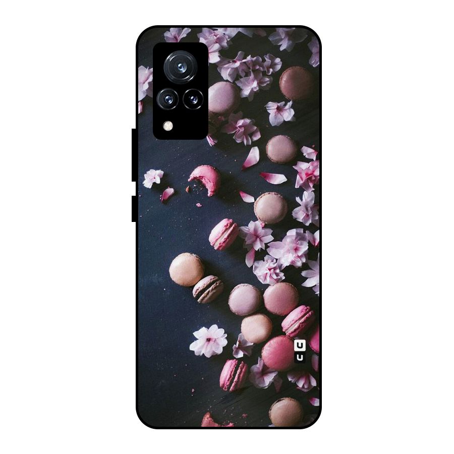 Macaroons And Cheery Blossoms Metal Back Case for Vivo V21 5G