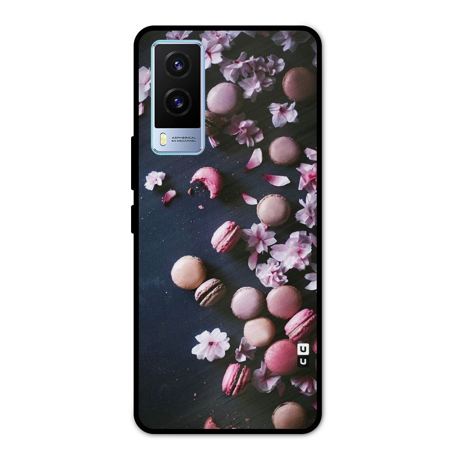 Macaroons And Cheery Blossoms Metal Back Case for Vivo V21e 5G