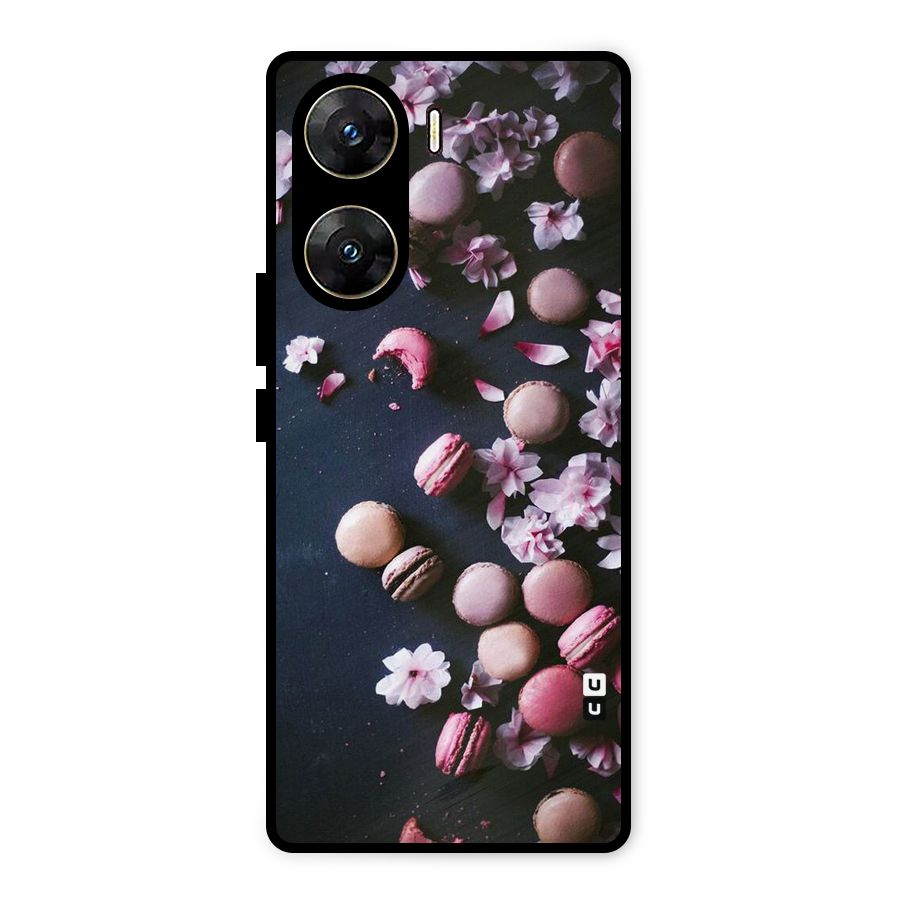 Macaroons And Cheery Blossoms Metal Back Case for Vivo V29e
