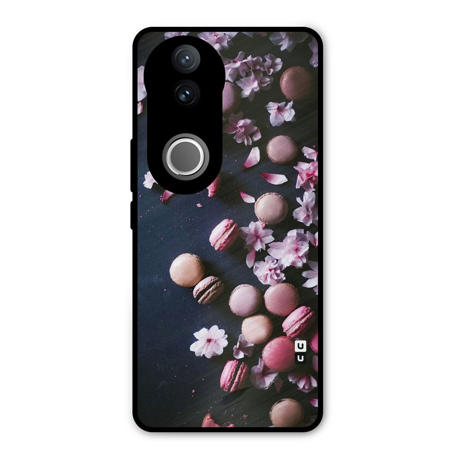 Macaroons And Cheery Blossoms Metal Back Case for Vivo V50e