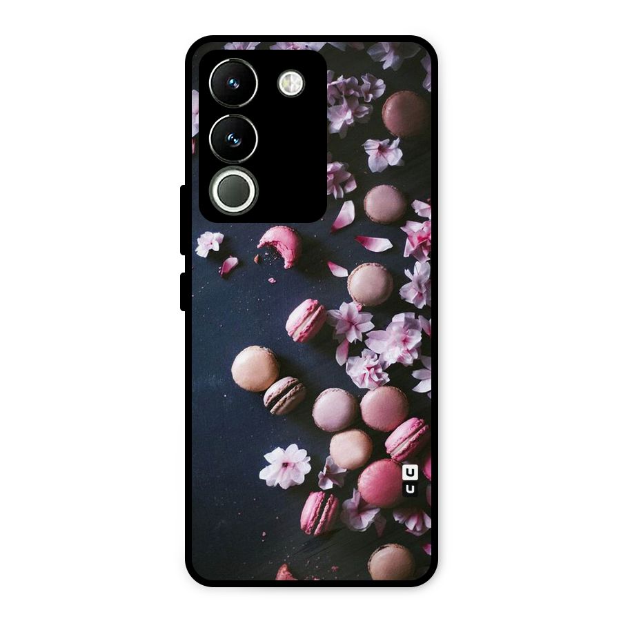 Macaroons And Cheery Blossoms Metal Back Case for Vivo Y200