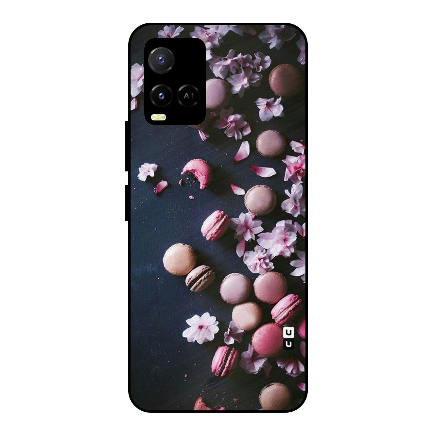Macaroons And Cheery Blossoms Metal Back Case for Vivo Y21 2021